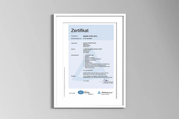Wir erhalten ISOIEC 270012013-Zertifizierung